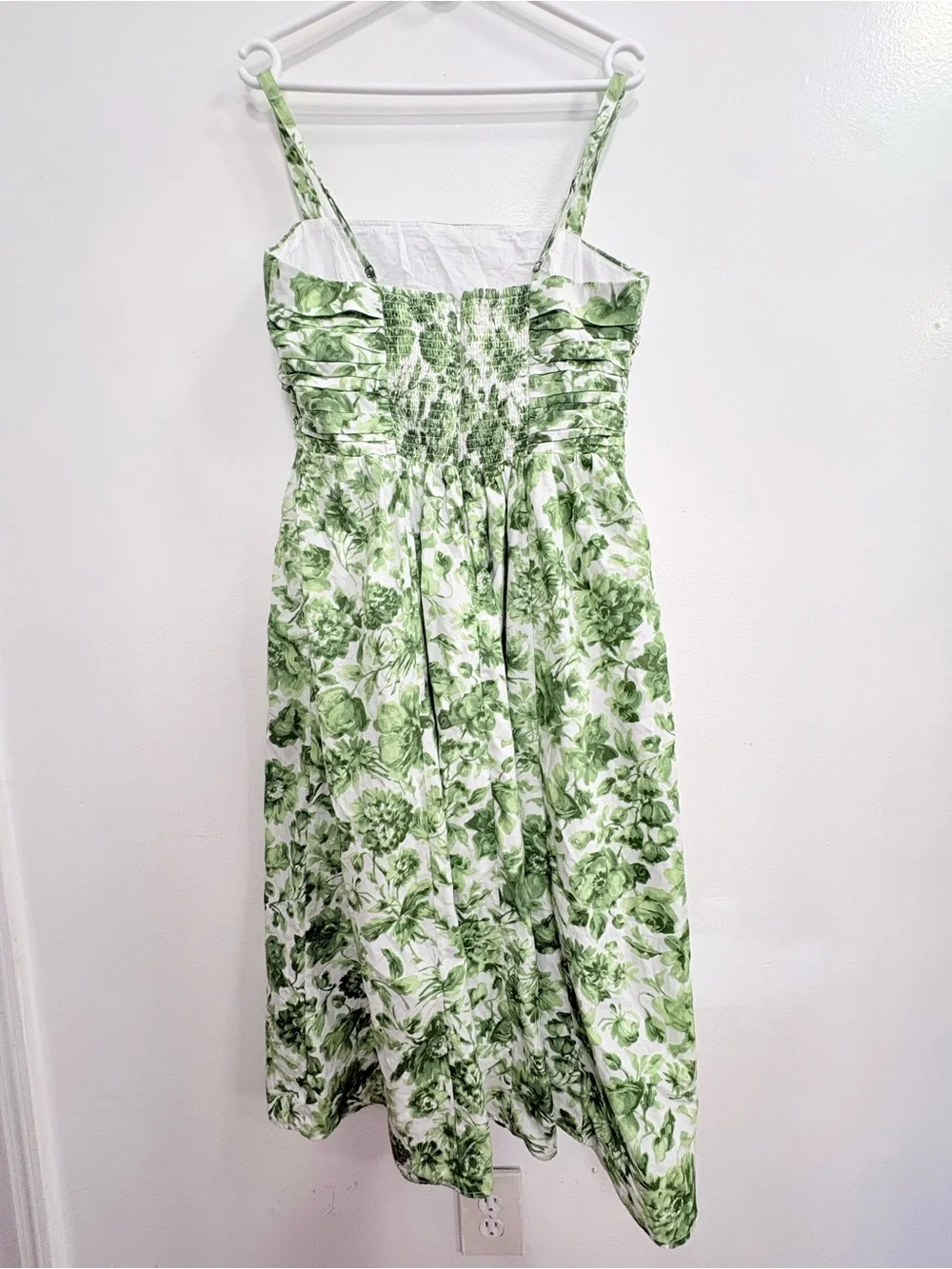 Abercrombie & Fitch White and Green Floral Maxi Dress